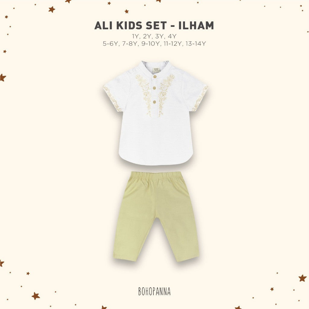 BOHOPANNA - RAYA COLLECTION - ALI KIDS SET - Baju Koko Anak - Baju Muslim