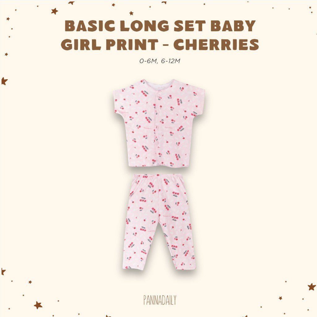 BOHOPANNA - PANNADAILY - BASIC LONG SET BABY GIRL PRINT - BAJU TIDUR ANAK 5551