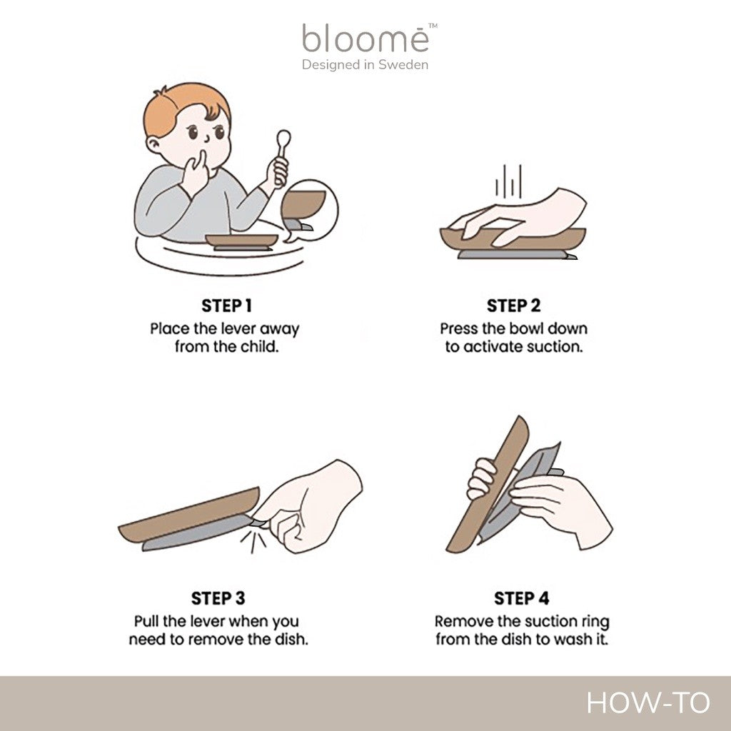BLOOME – Classic Bamboo Suction Plate For Baby Toddler And Kids | Piring Makan Bambu Bayi Premium