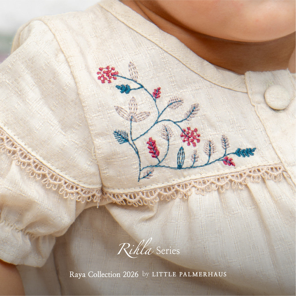 Little Palmerhaus - Baju Lebaran 2026 - Rihla Baby Girl Set (Gamis Bayi Perempuan (Headband dijual terpisah))
