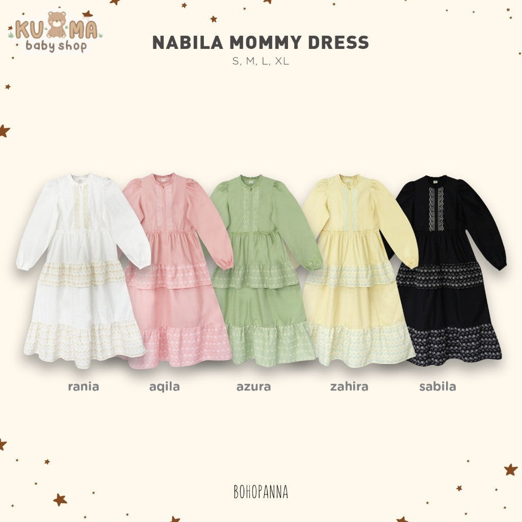 BOHOPANNA - RAYA COLLECTION - NABILA MOMMY DRESS - GAMIS - BAJU MUSLIM