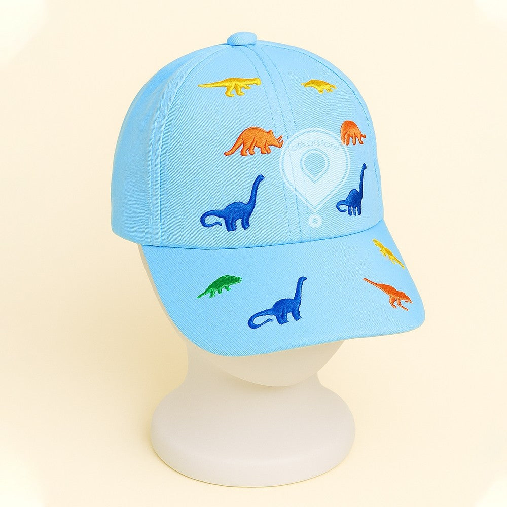 Topi Anak Dinosaurus Laki Laki Perempuan Usia 3 - 10 Tahun Bordir Dinosaurus Good Quality
