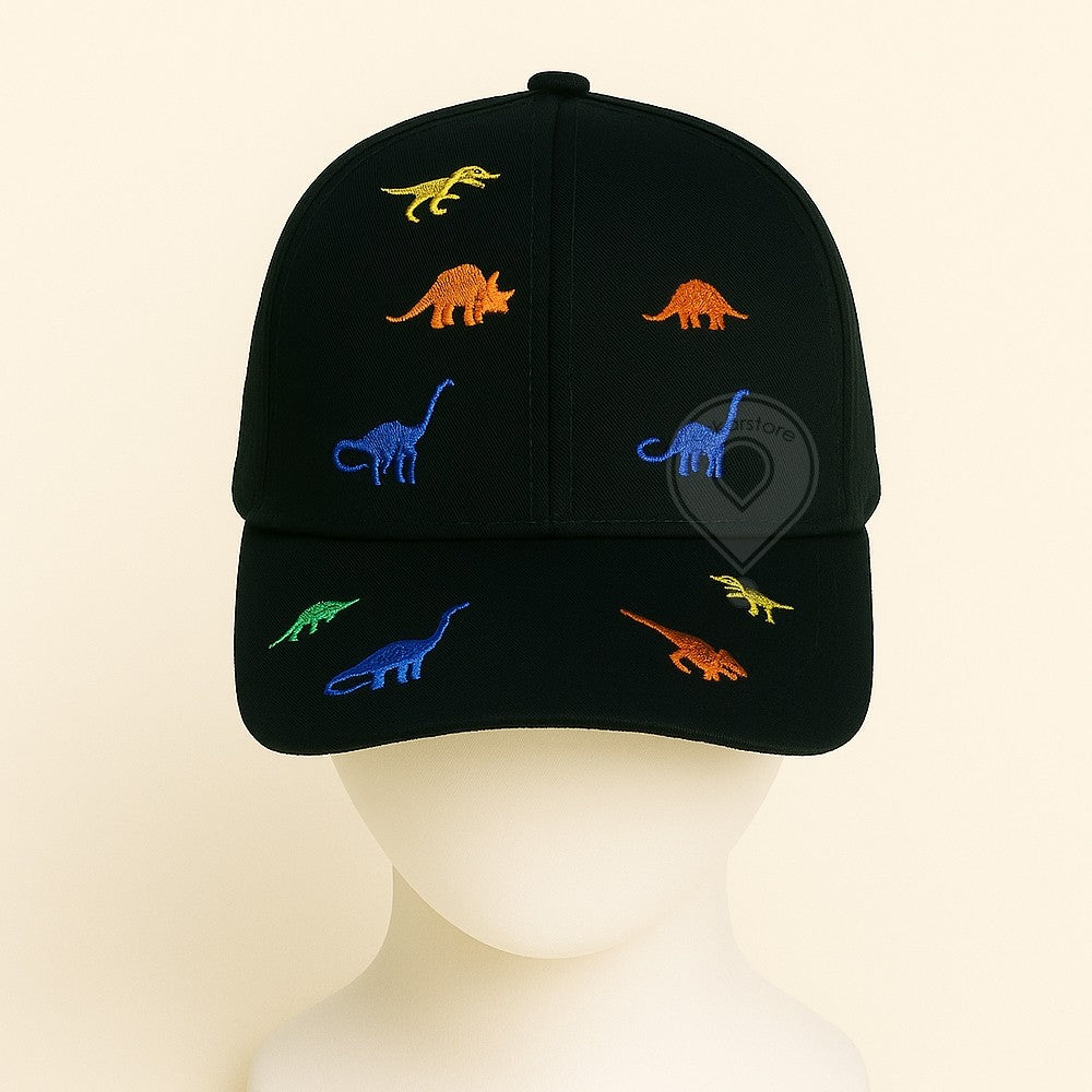 Topi Anak Dinosaurus Laki Laki Perempuan Usia 3 - 10 Tahun Bordir Dinosaurus Good Quality