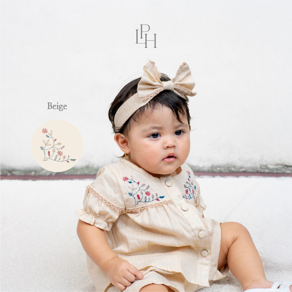 Little Palmerhaus - Baju Lebaran 2026 - Rihla Baby Girl Set (Gamis Bayi Perempuan (Headband dijual terpisah))