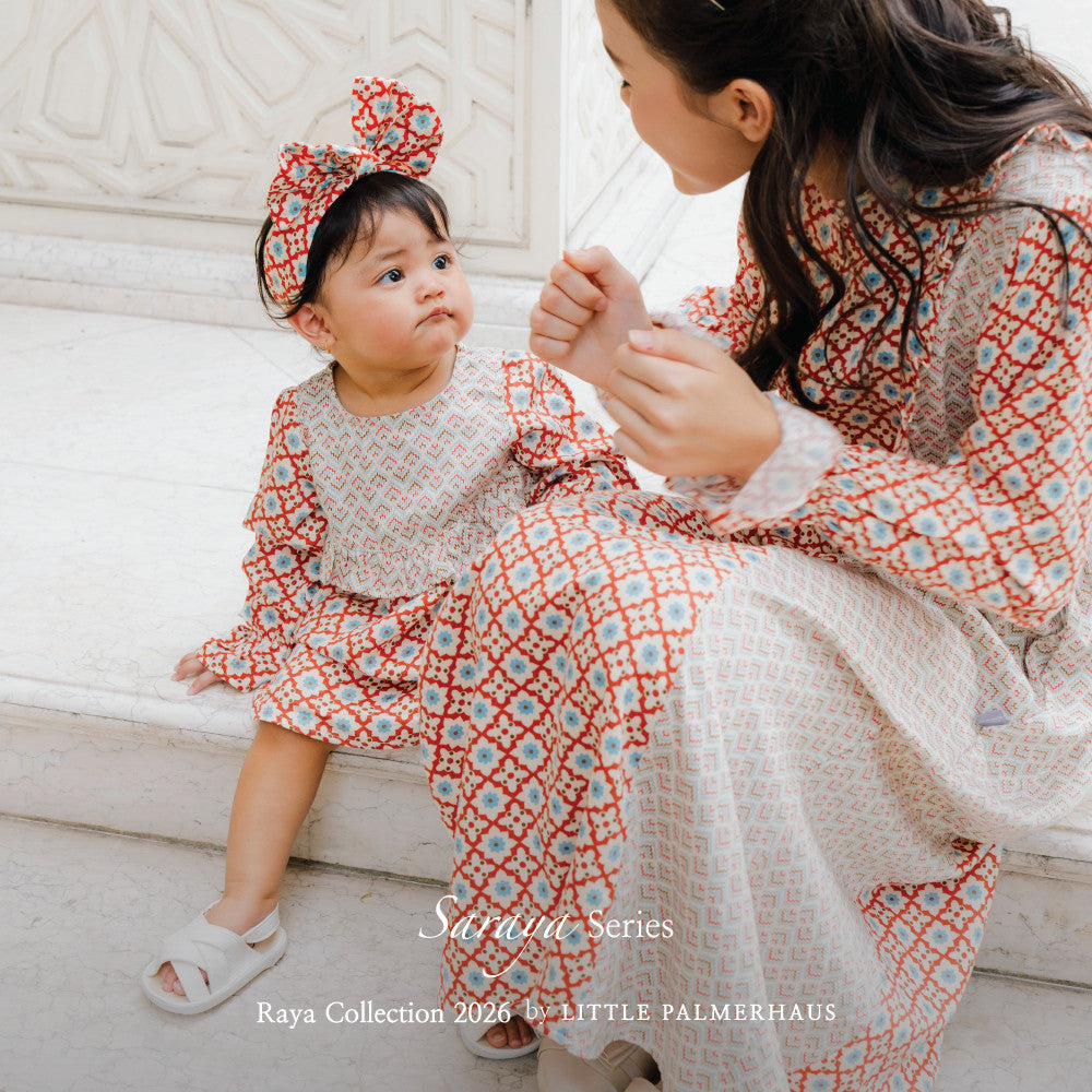 Little Palmerhaus - Baju Lebaran 2026 - Saraya Baby Girl Gamis (Baju Gamis Bayi Usia 0-12 Bulan)