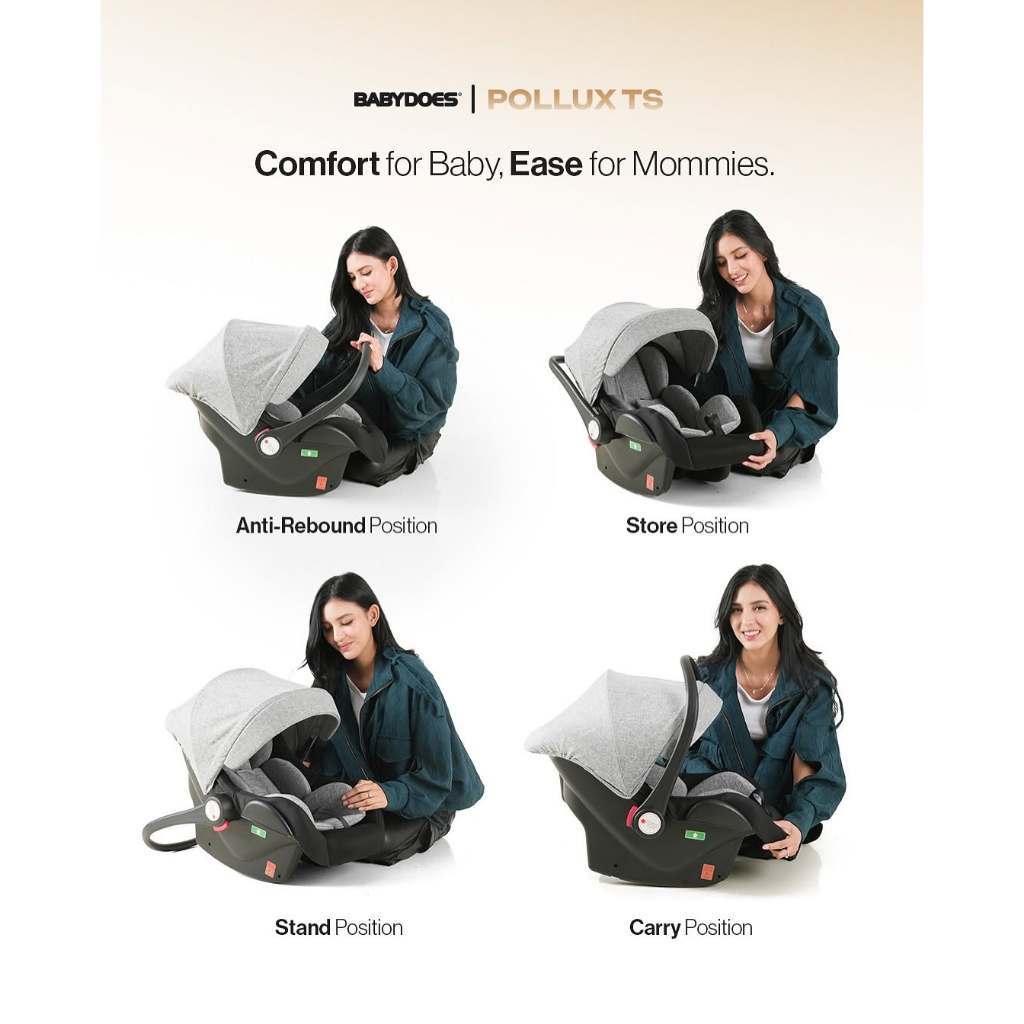 Stroller Reversible dan Carseat Babydoes Pollux TS Travel System