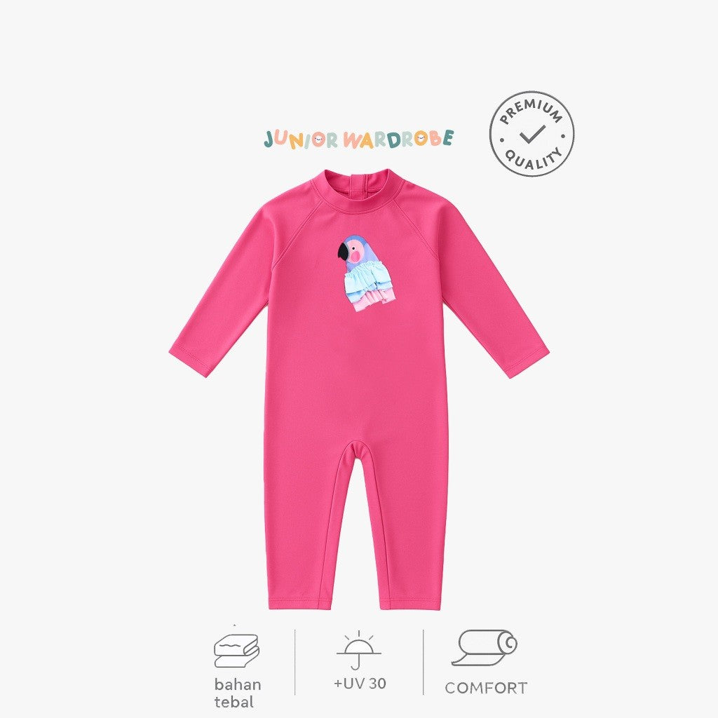 Junior 2-12T Soleil Girl Anti UV Lycra Baju Renang Anak Perempuan Diving Panjang Tebal