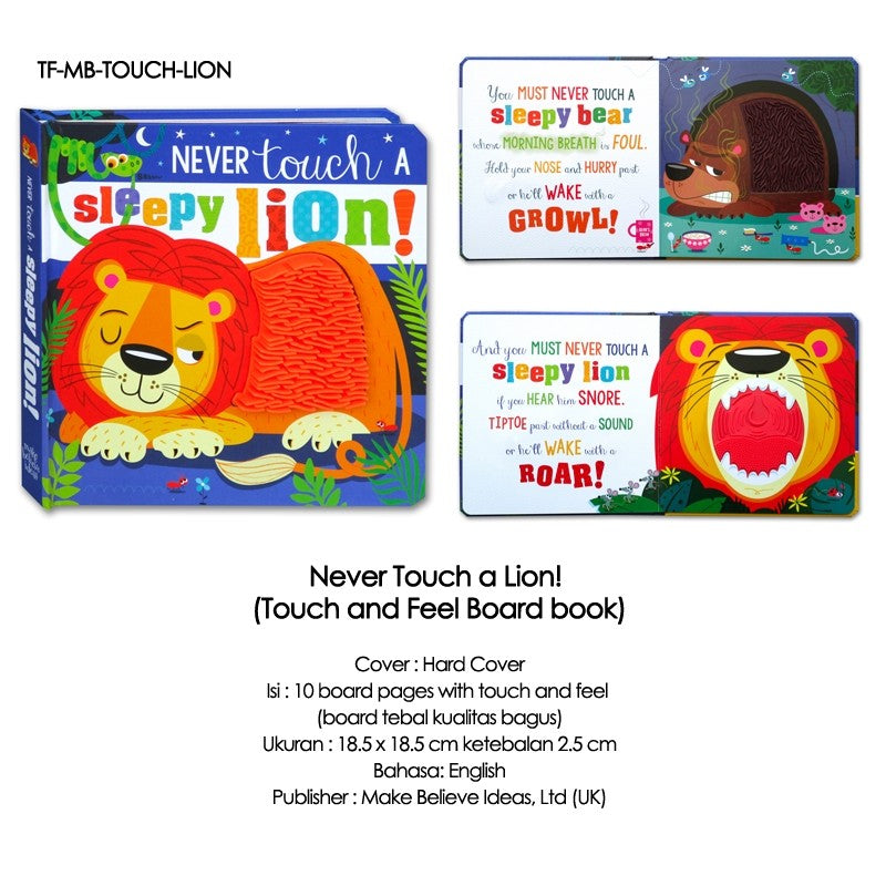Buku Anak Never Touch Sensory touchy feely books with adorable silicon/rubber textures (HA)