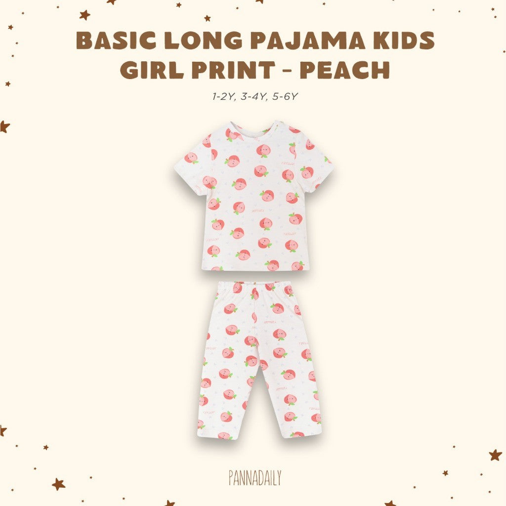BOHOPANNA - PANNADAILY - BASIC LONG SET KIDS GIRL PRINT - BAJU TIDUR ANAK 5551