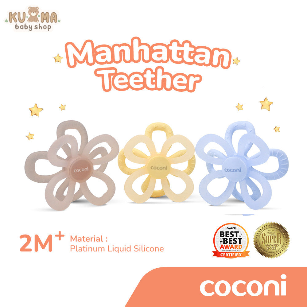 COCONI Manhattan Toy Sensory Teether | Gigitan Bayi Silicone Lembut