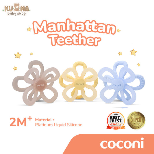 COCONI Manhattan Toy Sensory Teether | Gigitan Bayi Silicone Lembut