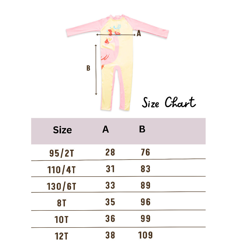 Junior 2-12T Soleil Girl Anti UV Lycra Baju Renang Anak Perempuan Diving Panjang Tebal