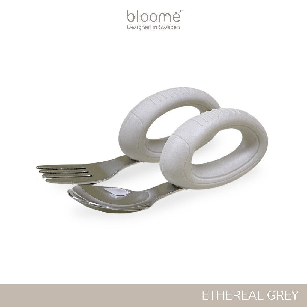 BLOOME – Loop Training Utensils - Stage 2 2 Piece Cutlery Set For Baby Free Case | Sendok Garpu Bayi Anak Blw Gratis Kotak Premium Mpasi