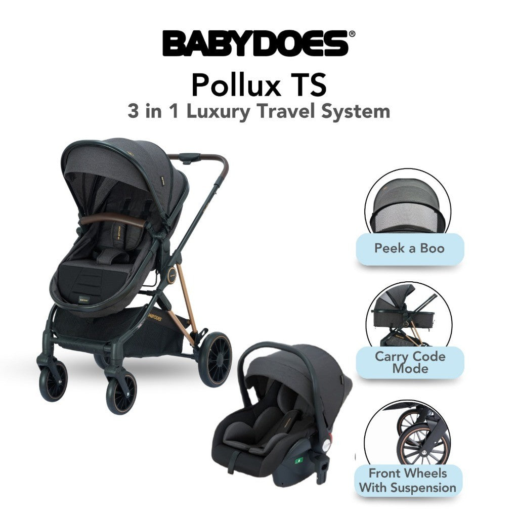 Stroller Reversible dan Carseat Babydoes Pollux TS Travel System
