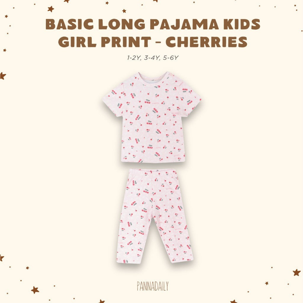 BOHOPANNA - PANNADAILY - BASIC LONG SET KIDS GIRL PRINT - BAJU TIDUR ANAK 5551