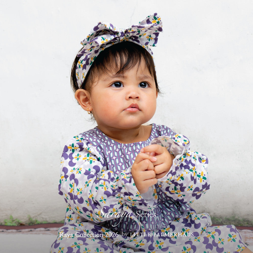 Little Palmerhaus - Baju Lebaran 2026 - Saraya Baby Girl Gamis (Baju Gamis Bayi Usia 0-12 Bulan)