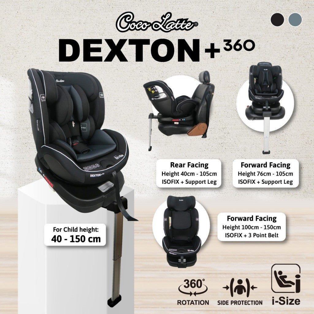 COCOLATTE DEXTON+ 360 Carseat 360 rotatable car seat Dudukan Mobil Bayi