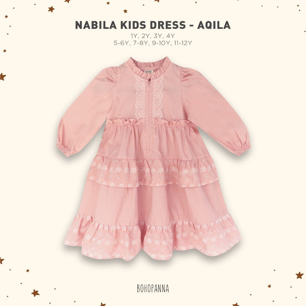 BOHOPANNA - RAYA COLLECTION - NABILA KIDS DRESS - Dress Anak - Baju Muslim Anak
