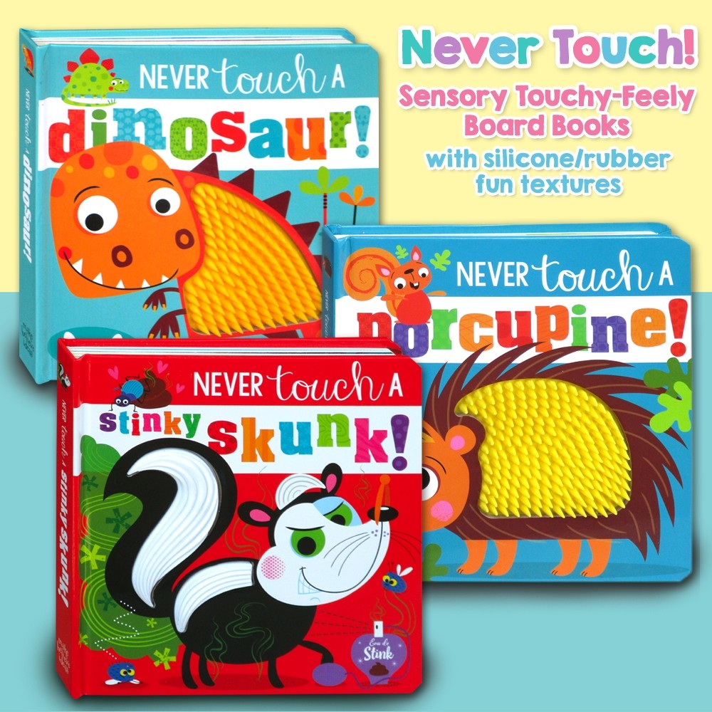 Buku Anak Never Touch Sensory touchy feely books with adorable silicon/rubber textures (HA)
