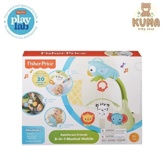 FISHER PRICE RAINFOREST FRIENDS 3 in 1 MUSICAL MOBILE ORIGINAL