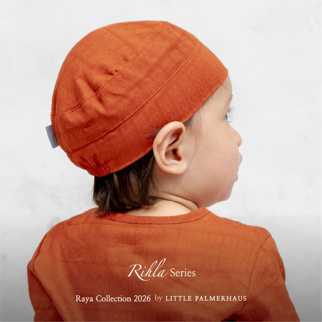 Little Palmerhaus - Baju Lebaran 2026 - Rihla Baby Boy Set + Peci (Setelan Baju Koko Bayi Laki-laki dan Peci)