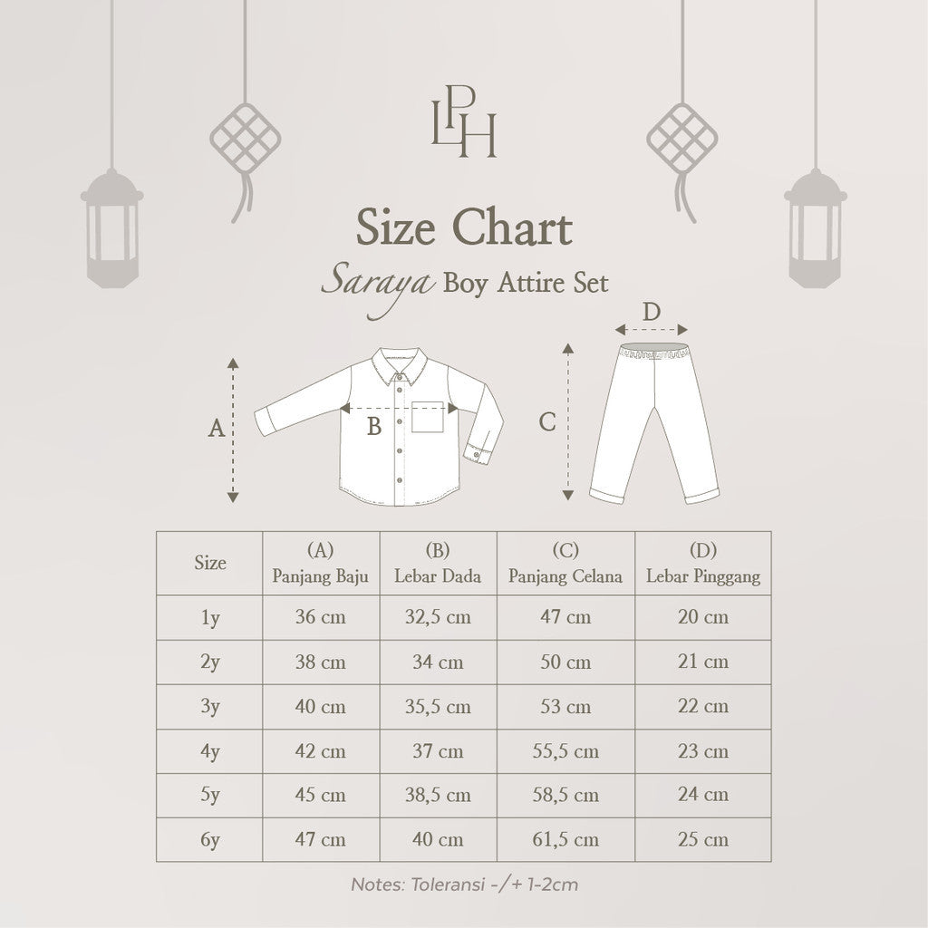 Little Palmerhaus - Baju Lebaran 2026 - Saraya Boy Attire Set (Setelan Baju Koko Anak Usia 1-6 Tahun)
