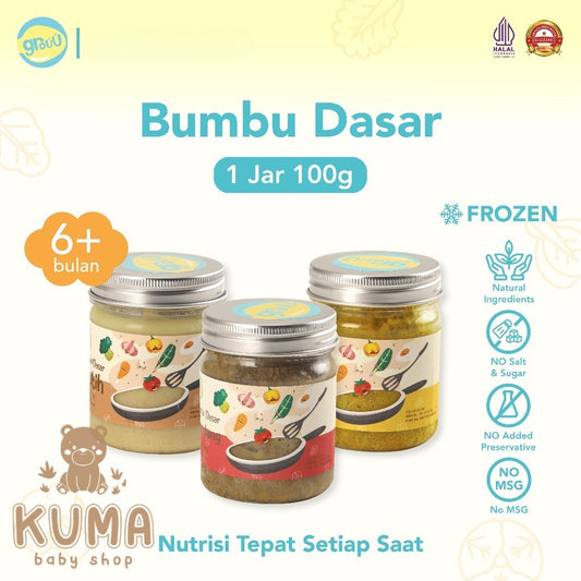 Grouu - Bumbu Dasar Masak MPASI Putih, Rendang, Kuning - Alami No MSG