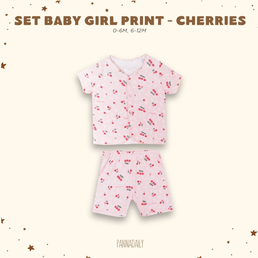 BOHOPANNA - PANNADAILY - SET BABY GIRL PRINT - SETELAN BAJU TIDUR ANAK 5551