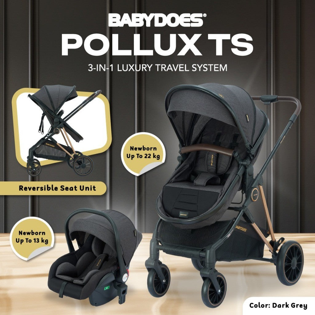 Stroller Reversible dan Carseat Babydoes Pollux TS Travel System