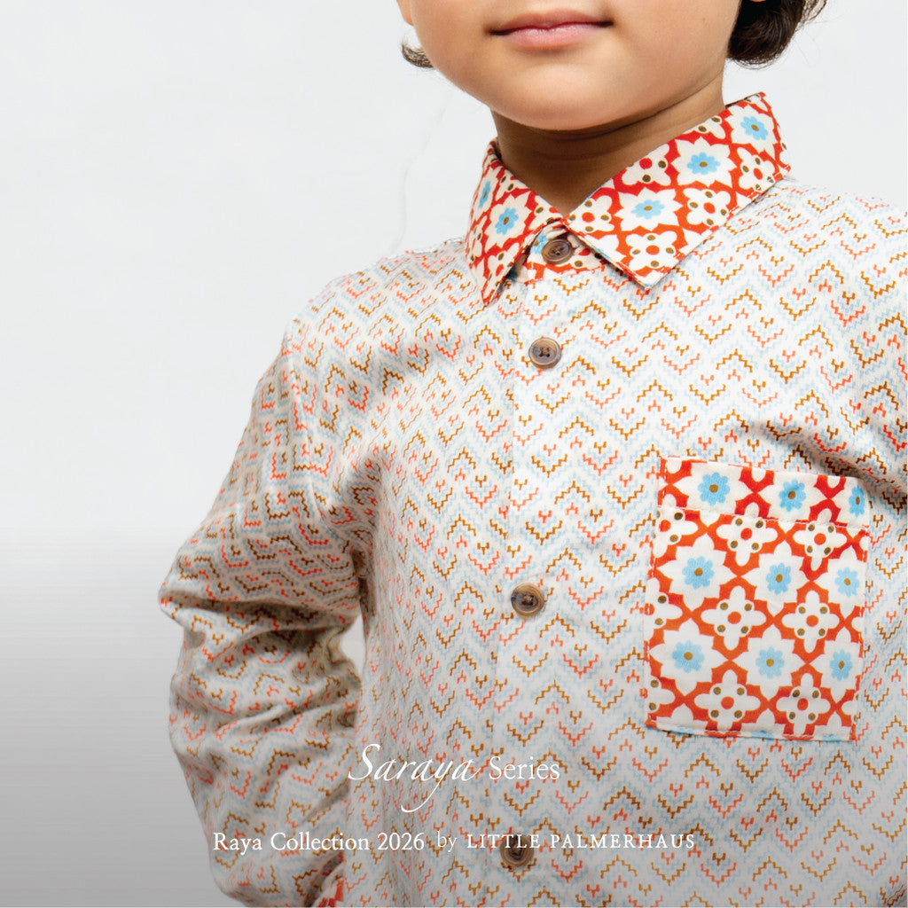Little Palmerhaus - Baju Lebaran 2026 - Saraya Boy Attire Set (Setelan Baju Koko Anak Usia 1-6 Tahun)